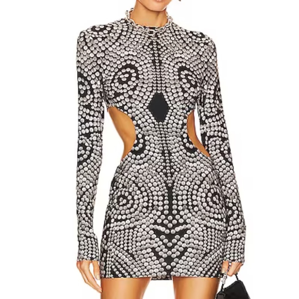 Norma Kamali Cut Out Dress in Studs
